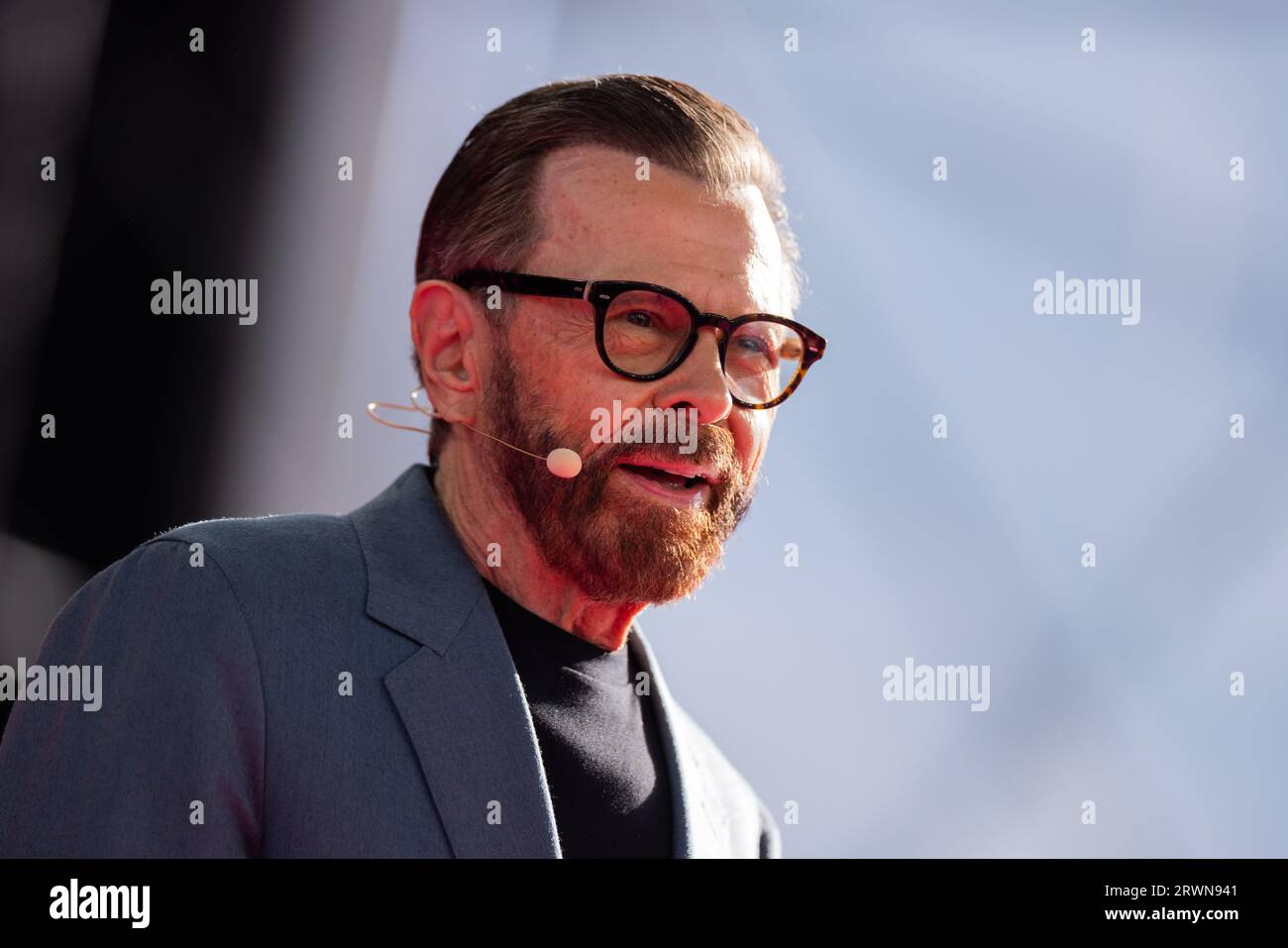 Köln, Deutschland. September 2023. Björn Ulvaeus, Gründungsmitglied von ABBA, spricht auf dem Digital X Digital Congress im Media Park. Quelle: Rolf Vennenbernd/dpa/Alamy Live News Stockfoto