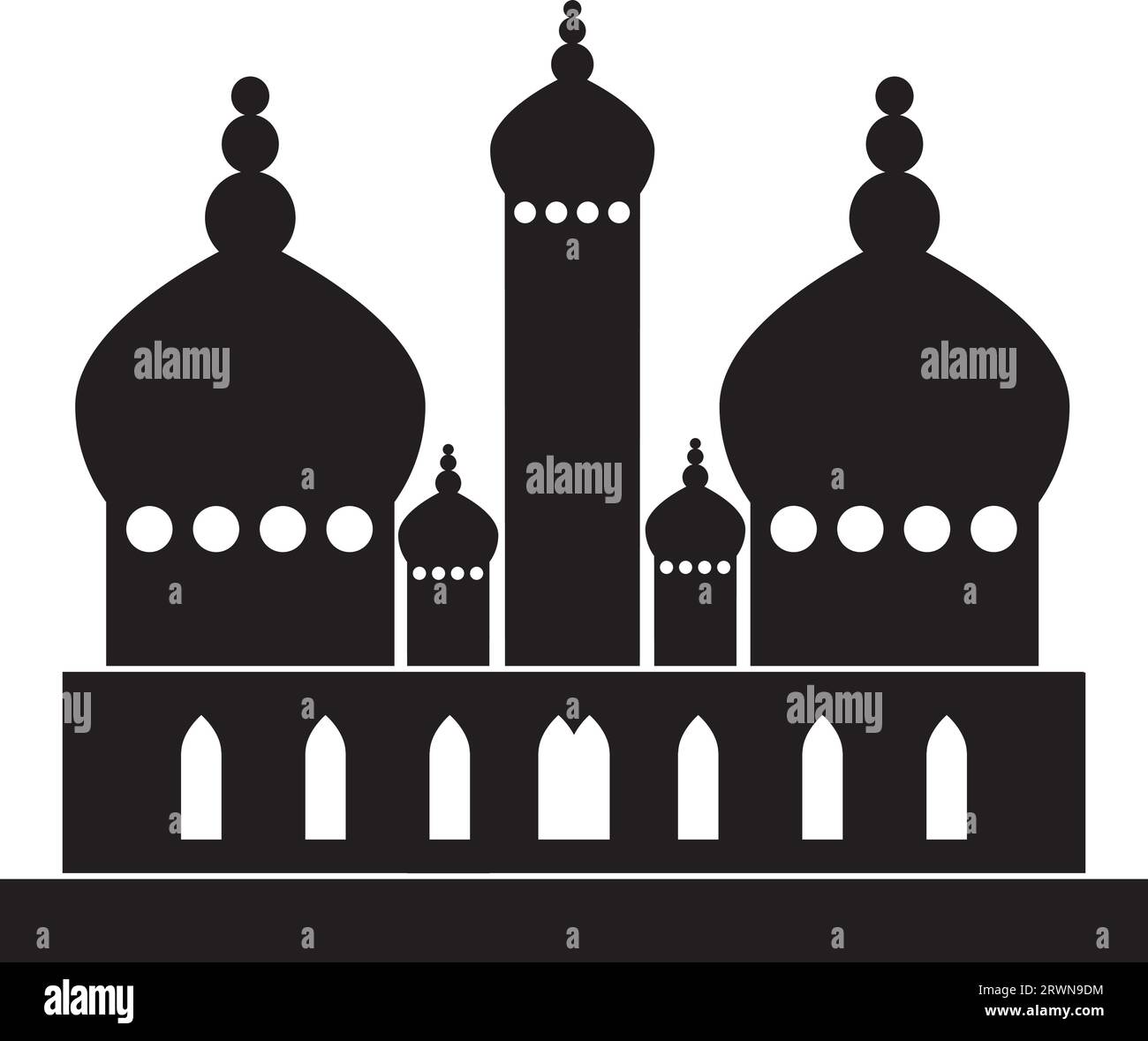 Schlichte schwarze Flachzeichnung der BASILIUS-KATHEDRALE in MOSKAU Stock Vektor