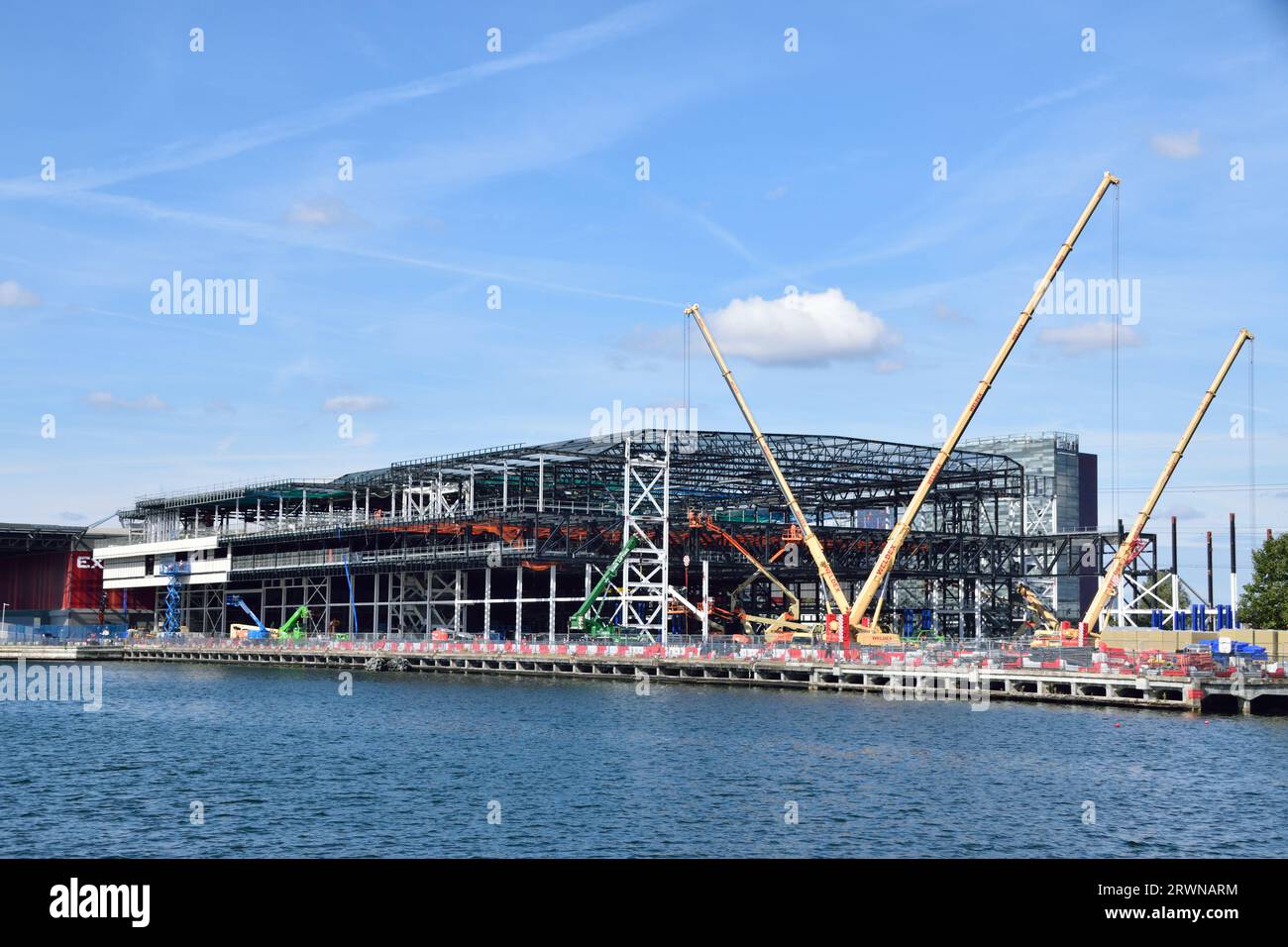 Bauarbeiten für das Excel London Phase 3 Erweiterungsprogramm in den Londoner Royal Docks Stockfoto