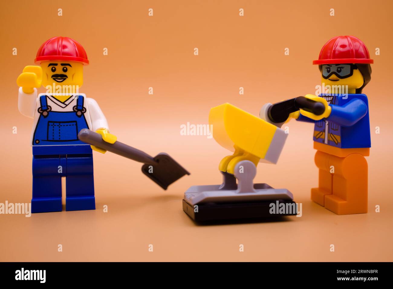 Tut mir leid, wir sind im Bau! Stockfoto