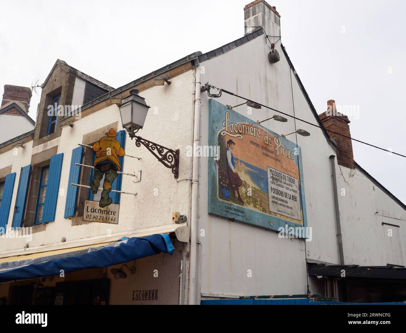Fischrestaurant Lacomer, Piriac sur Mer, Bretagne Stockfoto