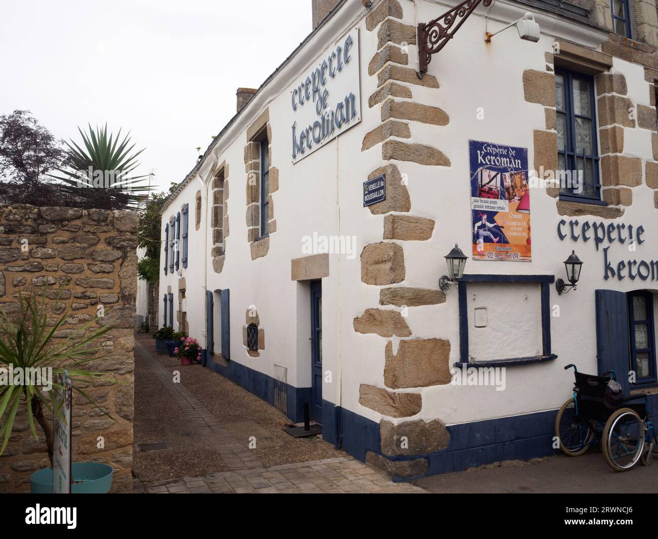 Creperie Keroman in Piriac sur Mer, Bretagne Stockfoto