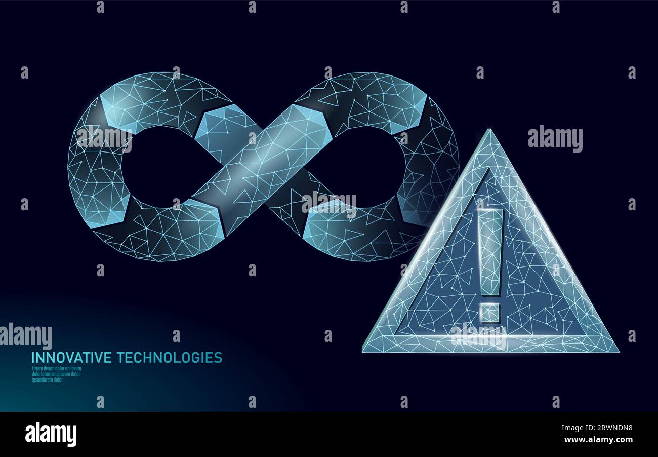 DevOps Software-Entwicklung Operationen Infinity-Symbol. Programmierer Verwaltung HUD Anzeigesystem. Codierung von Gebäudetests zur Versionsüberwachung. Onli Stock Vektor