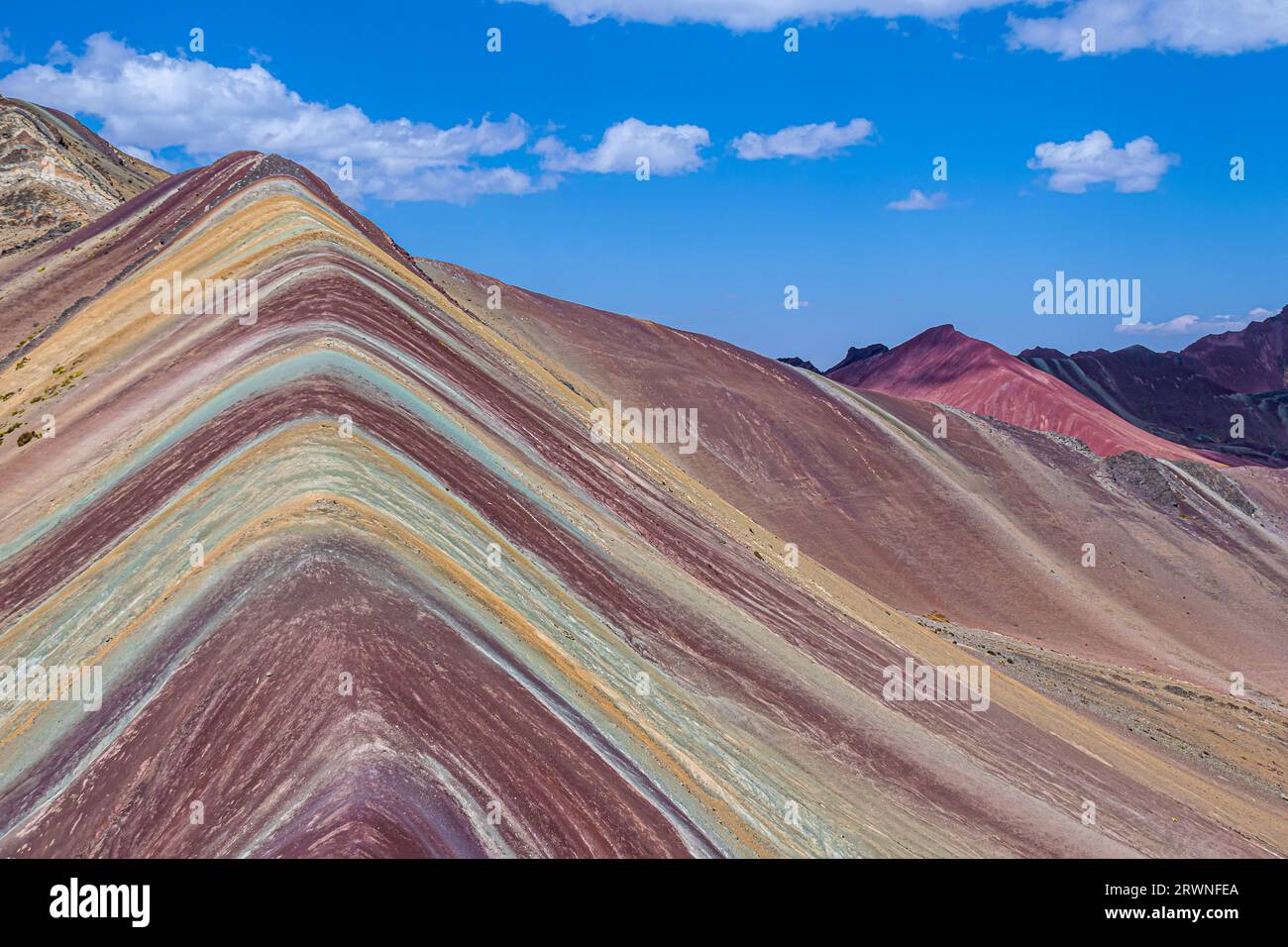 Vinicunca Rainbow Mountain Stockfoto