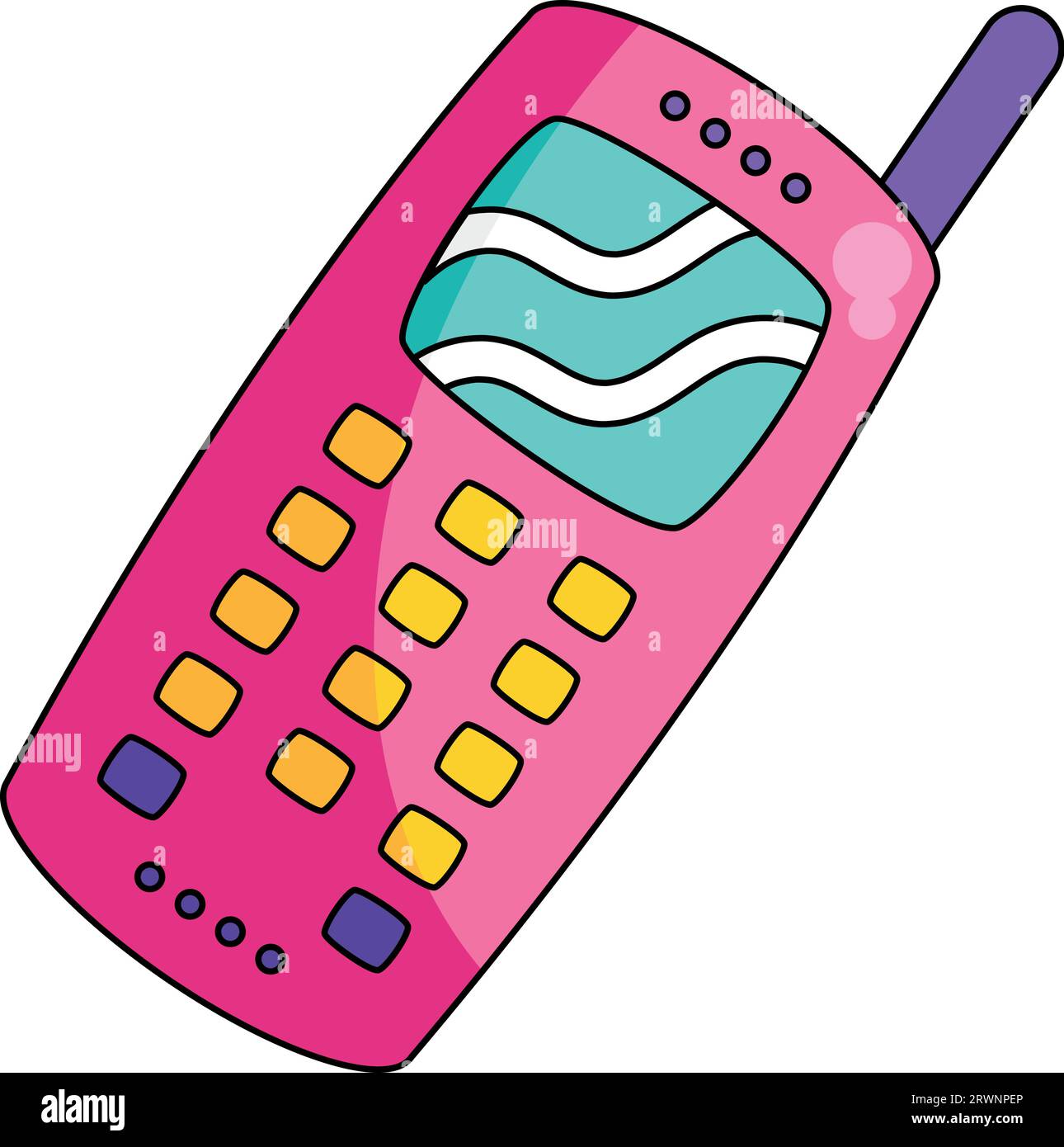 Neunziger Jahre Pop Art Stil Telefon Vektor isoliert Stock Vektor