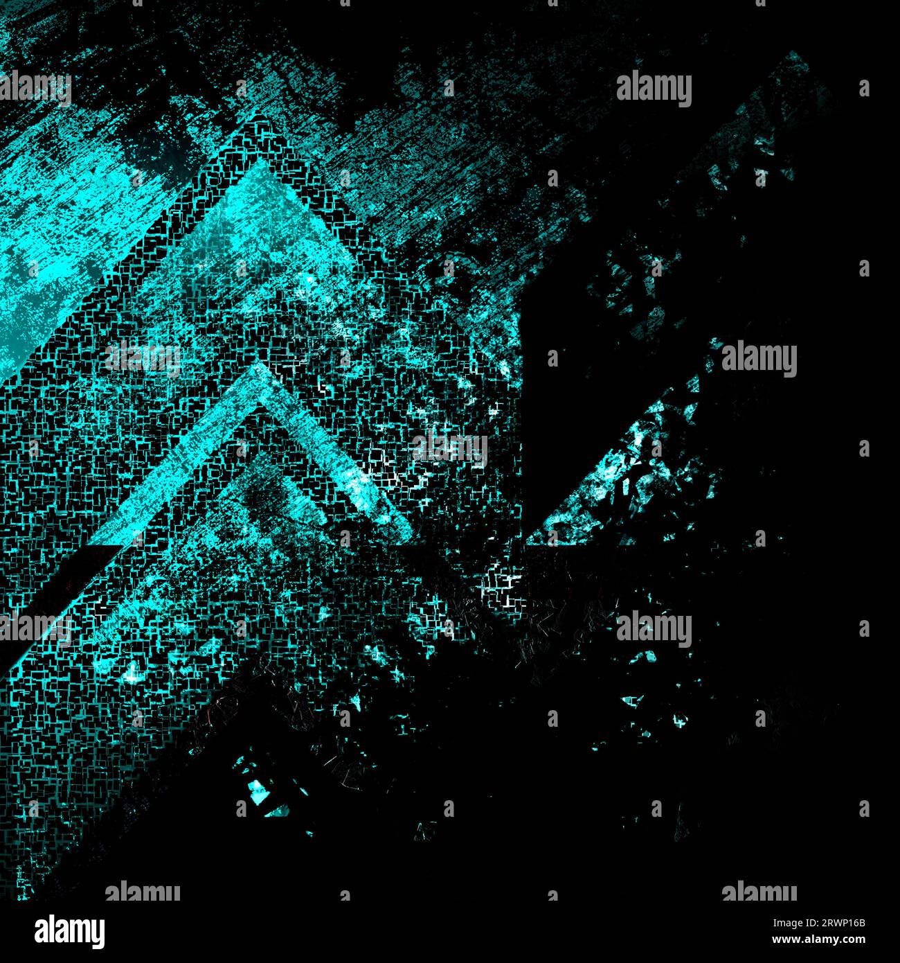 Abstrakter Hintergrund und dreieckige Form mit futuristischem Blaueffekt Stockfoto
