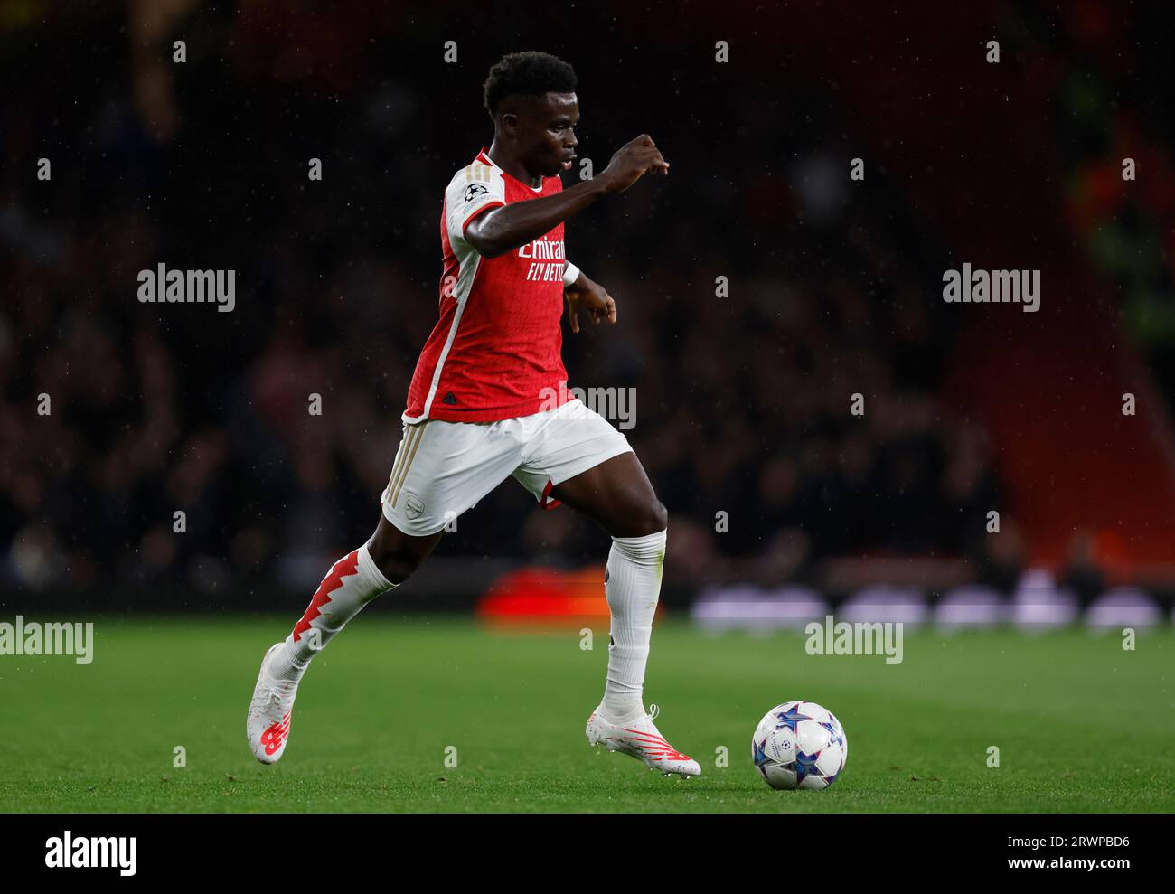 Arsenals Bukayo Saka während des UEFA Champions League Gruppe-B-Spiels im Emirates Stadium, London. Bilddatum: Mittwoch, 20. September 2023. Stockfoto