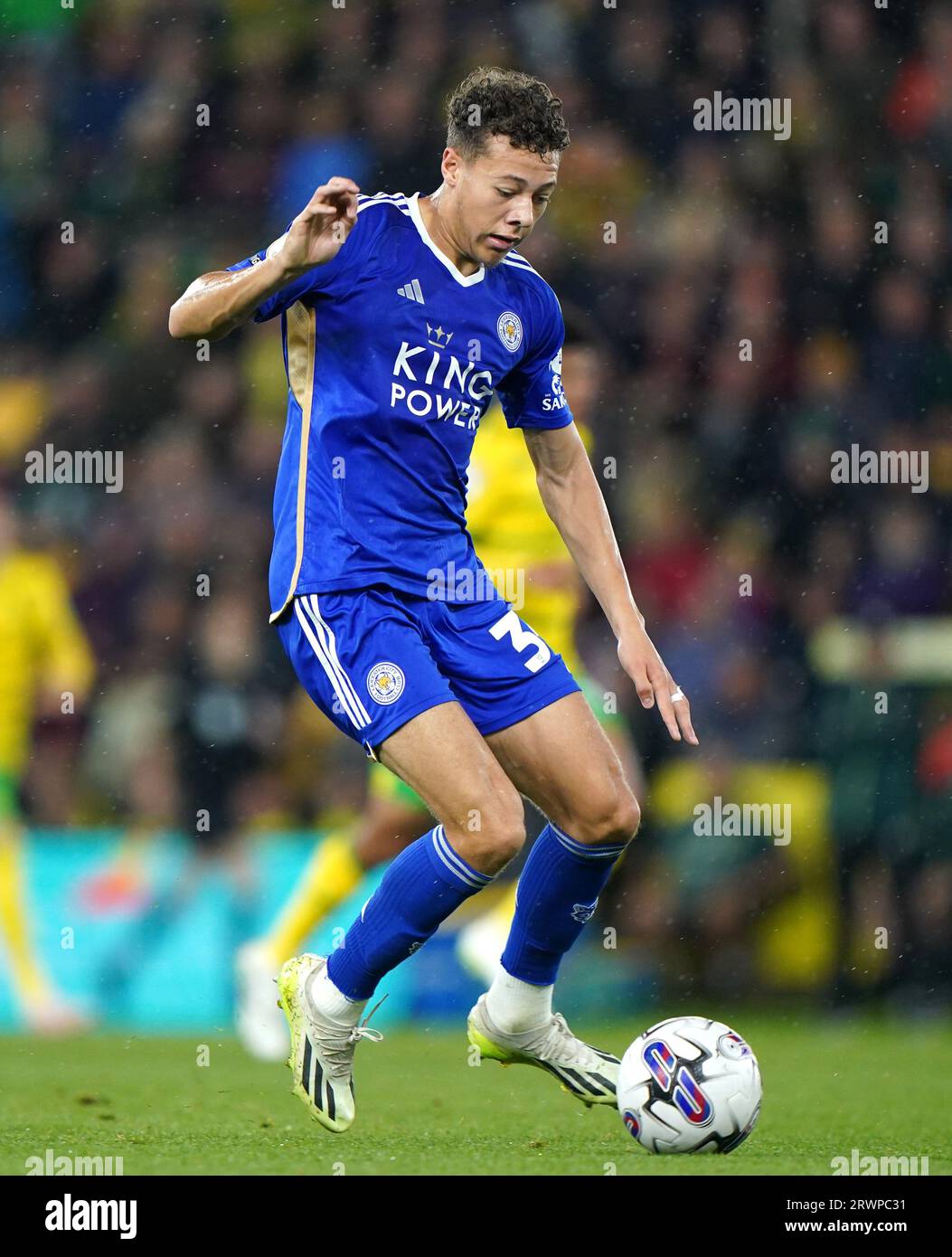 Kasey McAteer von Leicester City während des Sky Bet Championship Matches in Carrow Road, Norwich. Bilddatum: Mittwoch, 20. September 2023. Stockfoto