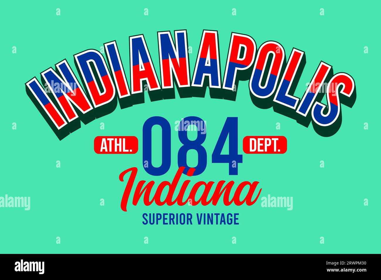 Indianpolis, indische, urbane Stil, Vintage College für T-Shirt, Poster, Etiketten, etc. Vektordesign Stock Vektor