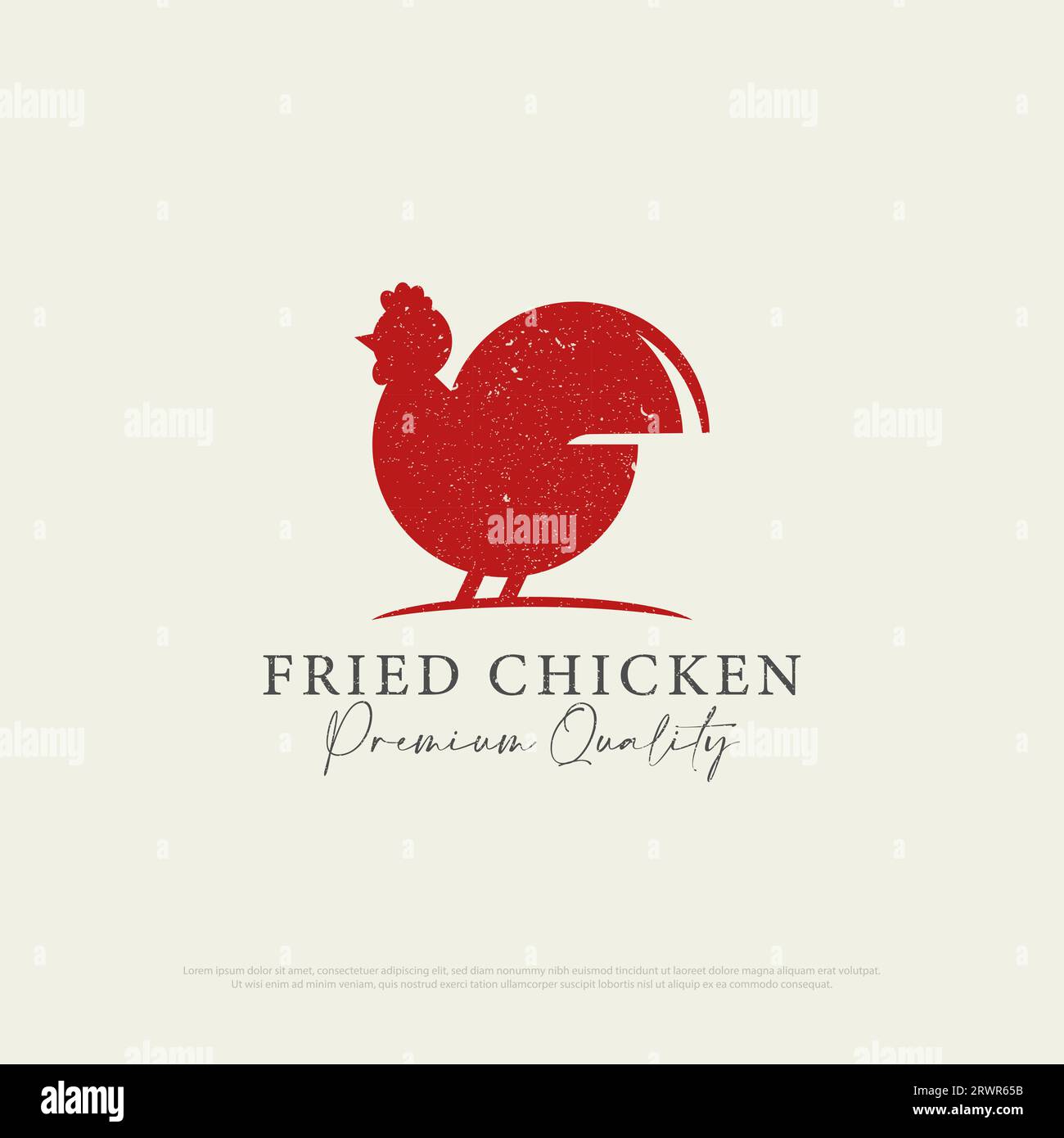 Gebratenes Hühnchen Restaurant Logo Design mit Vintage-Stil, Retro Hühnchen Restaurant Icon Vektor Illustration Stock Vektor