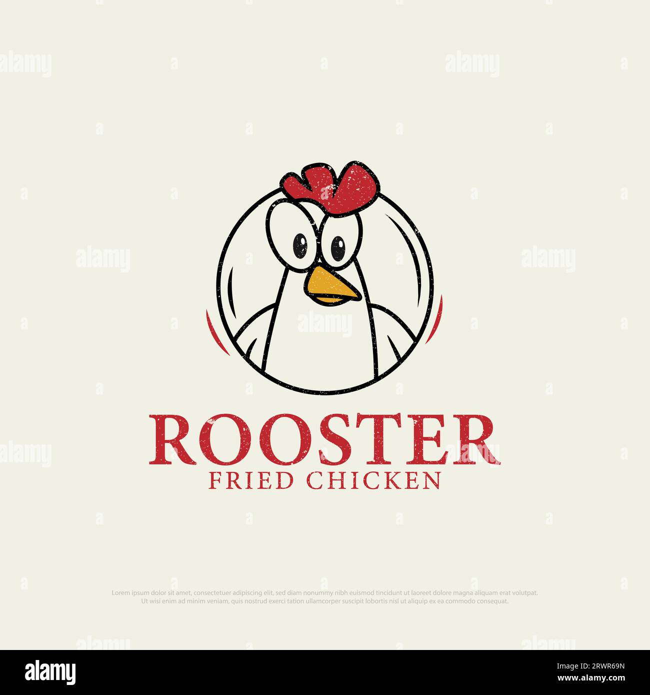 Hähnchenhahnfleisch Logo Inspiration, am besten für Fast Food Logo Vektor Stock Vektor