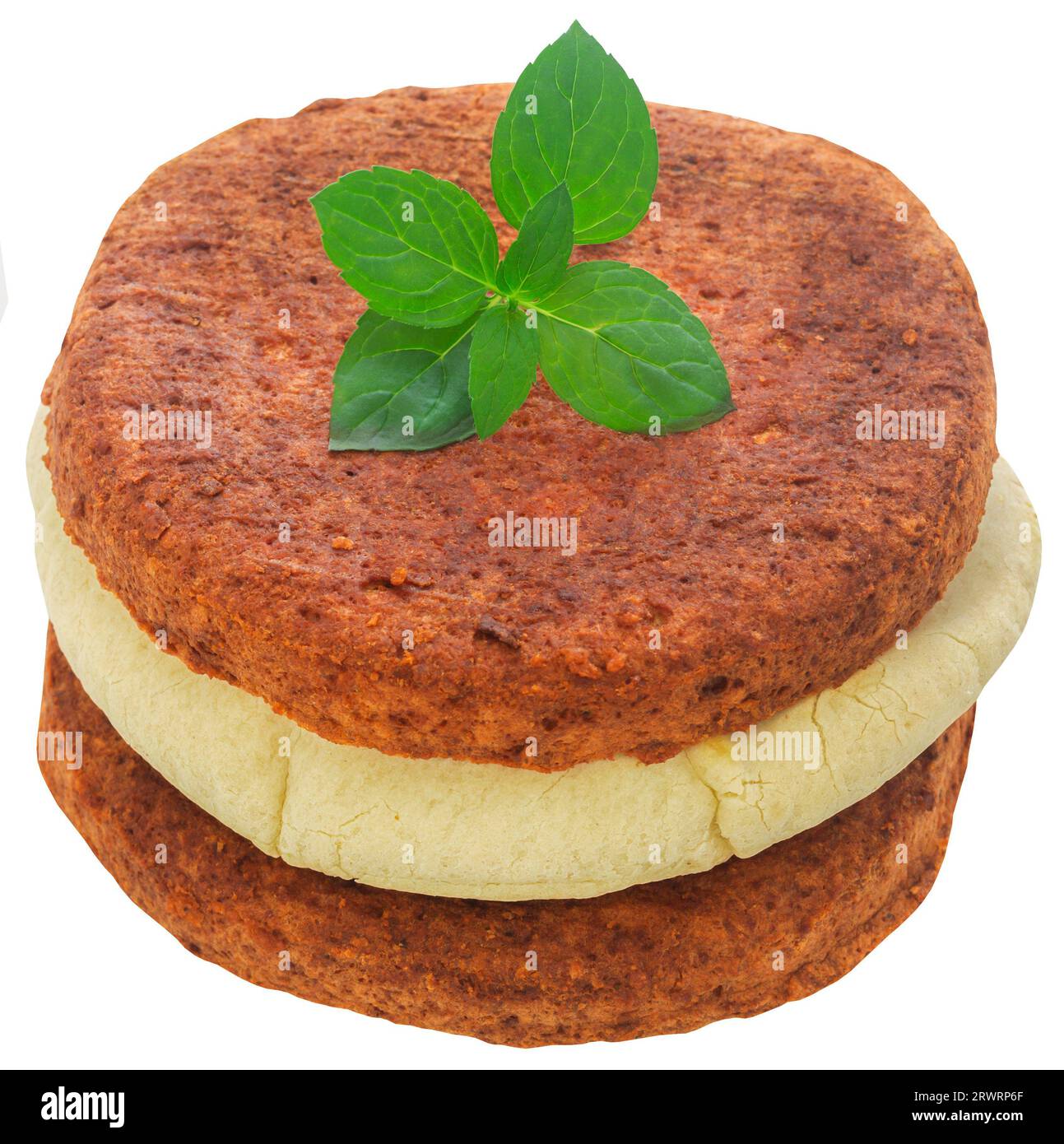 Pitta-Brot mit Patty als Sandwich Stockfoto
