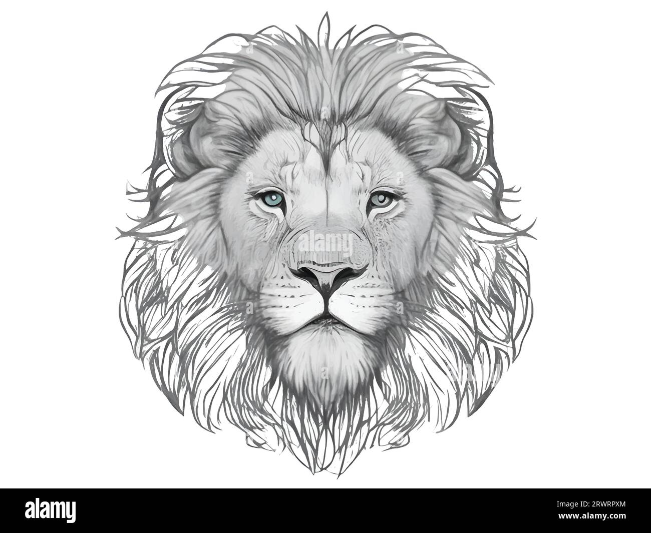 Löwengesichtsskizze im Doodle-Stil Vektor-Illustration. Stock Vektor