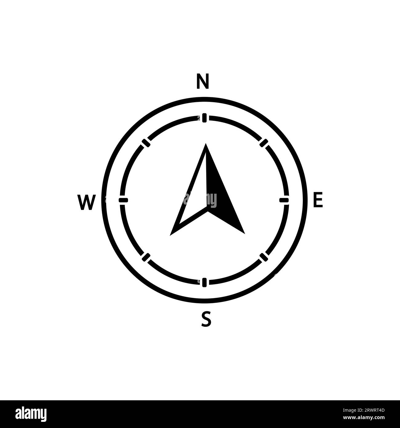 Symbol für Linienkompass isoliert auf weißem Hintergrund. Umrisssymbol für Website-Design, mobile Anwendung. Piktogramm Kompass. Vektor-Illustration, editori Stock Vektor