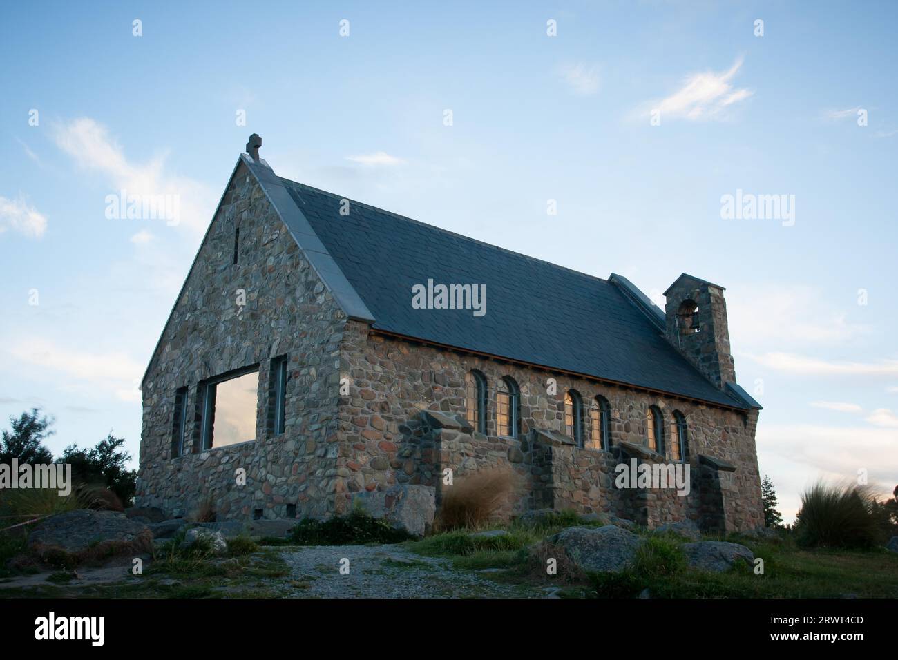 Kirche des Guten Shepard am Lake Tekapo in Neuseeland Stockfoto