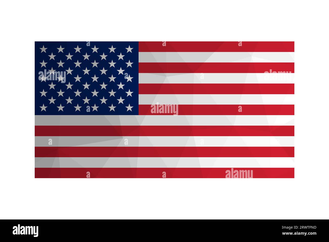 Vektor-isolierte Abbildung. Nationale amerikanische Flagge mit Sternen und Streifen. Offizielles Symbol der USA - Old Glory. Kreatives Design in niedriger Poly-styl-Qualität Stock Vektor