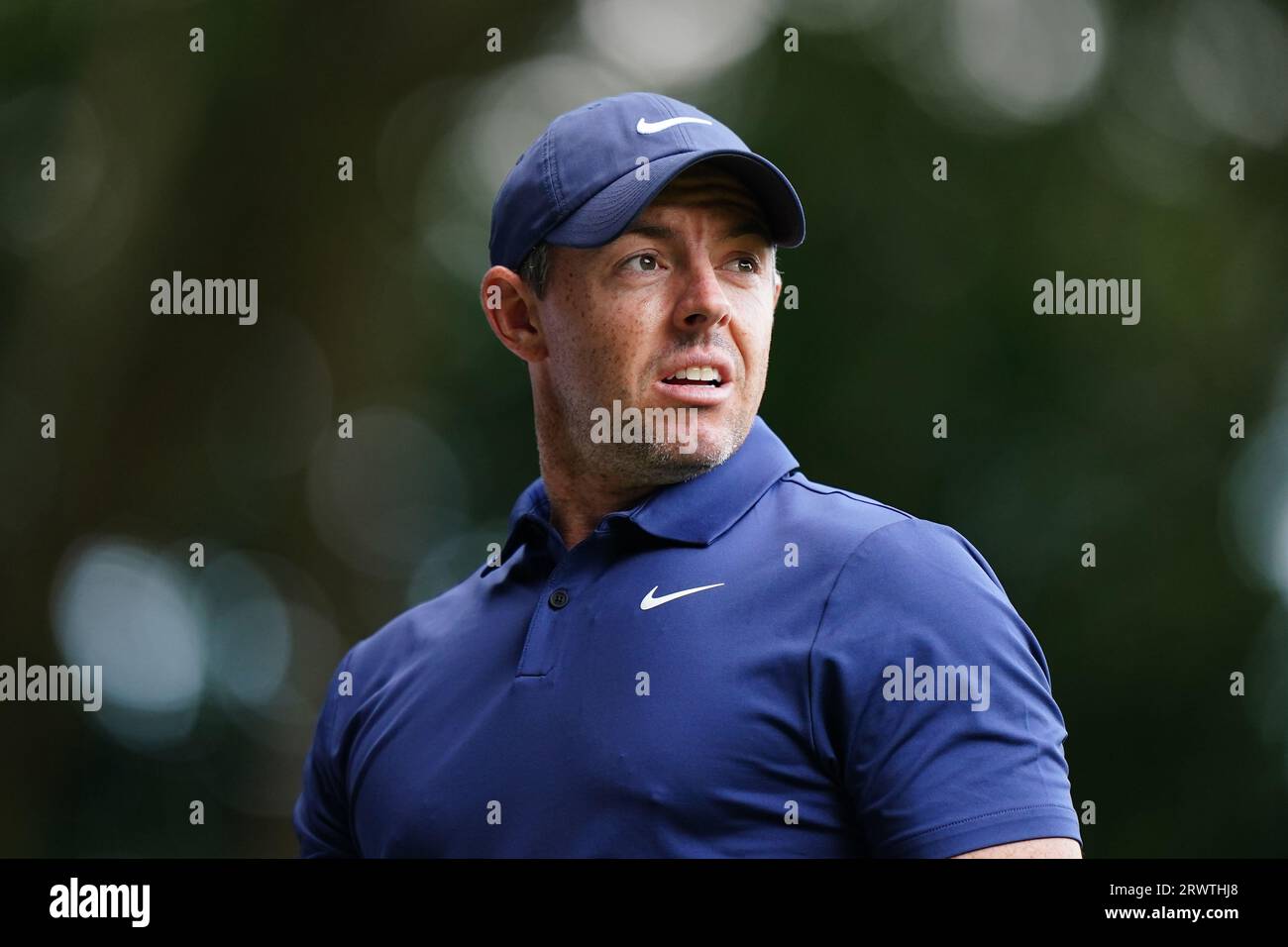 Aktenfoto vom 15.09.2023 von Rory McIlroy, der nach drei schweren Niederlagen in den Einzelspielen gegen Xander Schauffele seinen einzigen Punkt der Woche auf Tränen reduziert hatte, gab zu, dass seine eigene Leistung und die Scoreline immer noch „gestochen“ wurden. Ausgabedatum: Donnerstag, 21. September 2023. Stockfoto