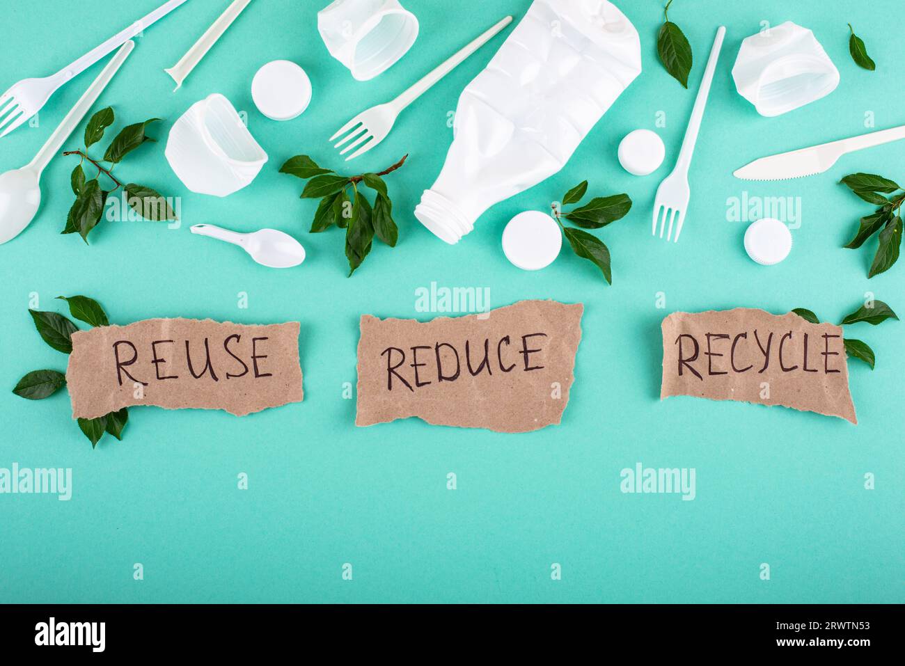 Wiederverwenden, reduzieren, recyceln. Keine Verschwendung Stockfoto