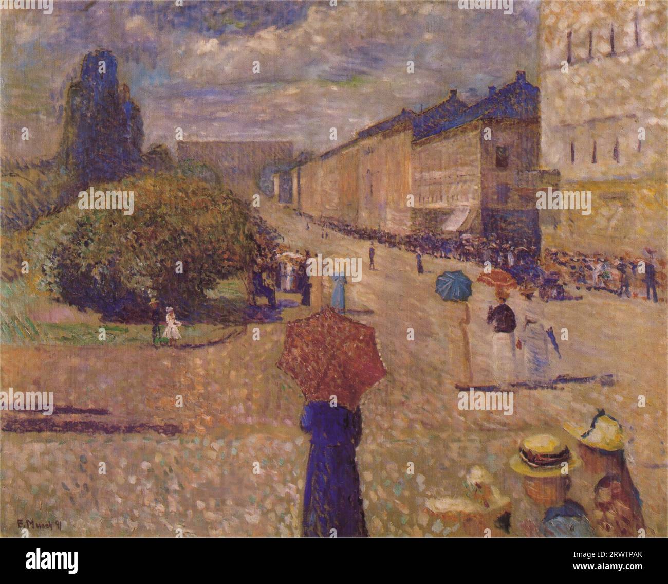 Edward Munch - Frühlingstag auf der Karl Johan Straße Stockfoto