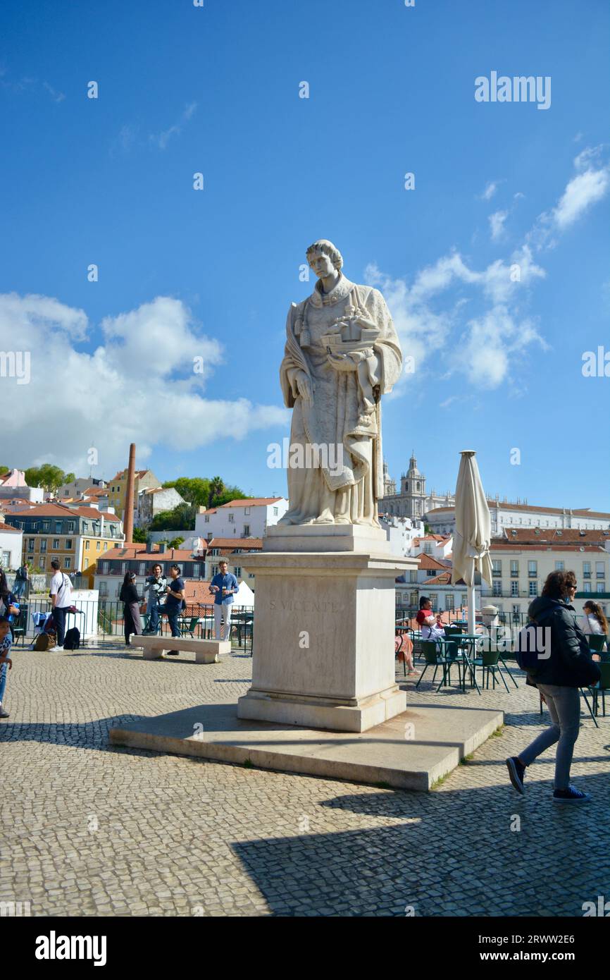 Statue des Heiligen Vicente Stockfoto