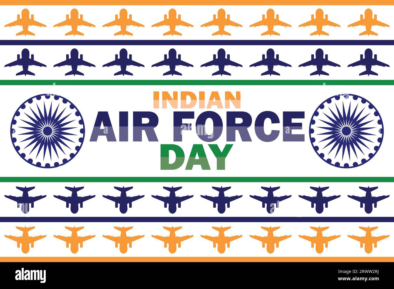 Indische Air Force Day Feier Vektor Illustration Hintergrund. Geeignet für Grußkarten, Poster und Banner. Stock Vektor