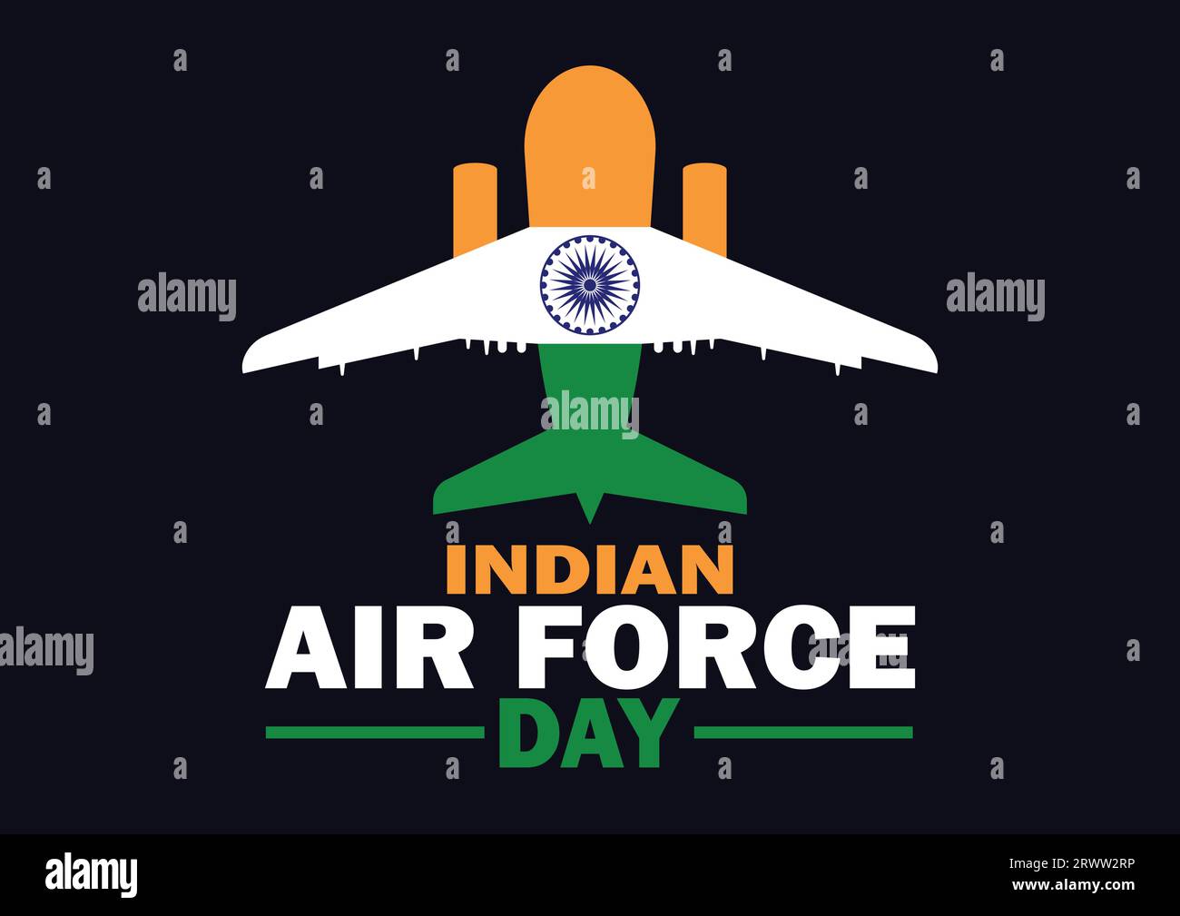 Vektor-Illustration zum Tag der indischen Luftwaffe. Geeignet für Grußkarten, Poster und Banner. Stock Vektor
