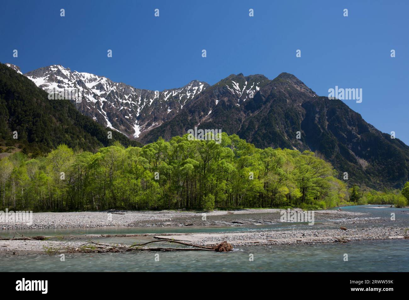 Kamikochi, Fluss Azusa Stockfoto