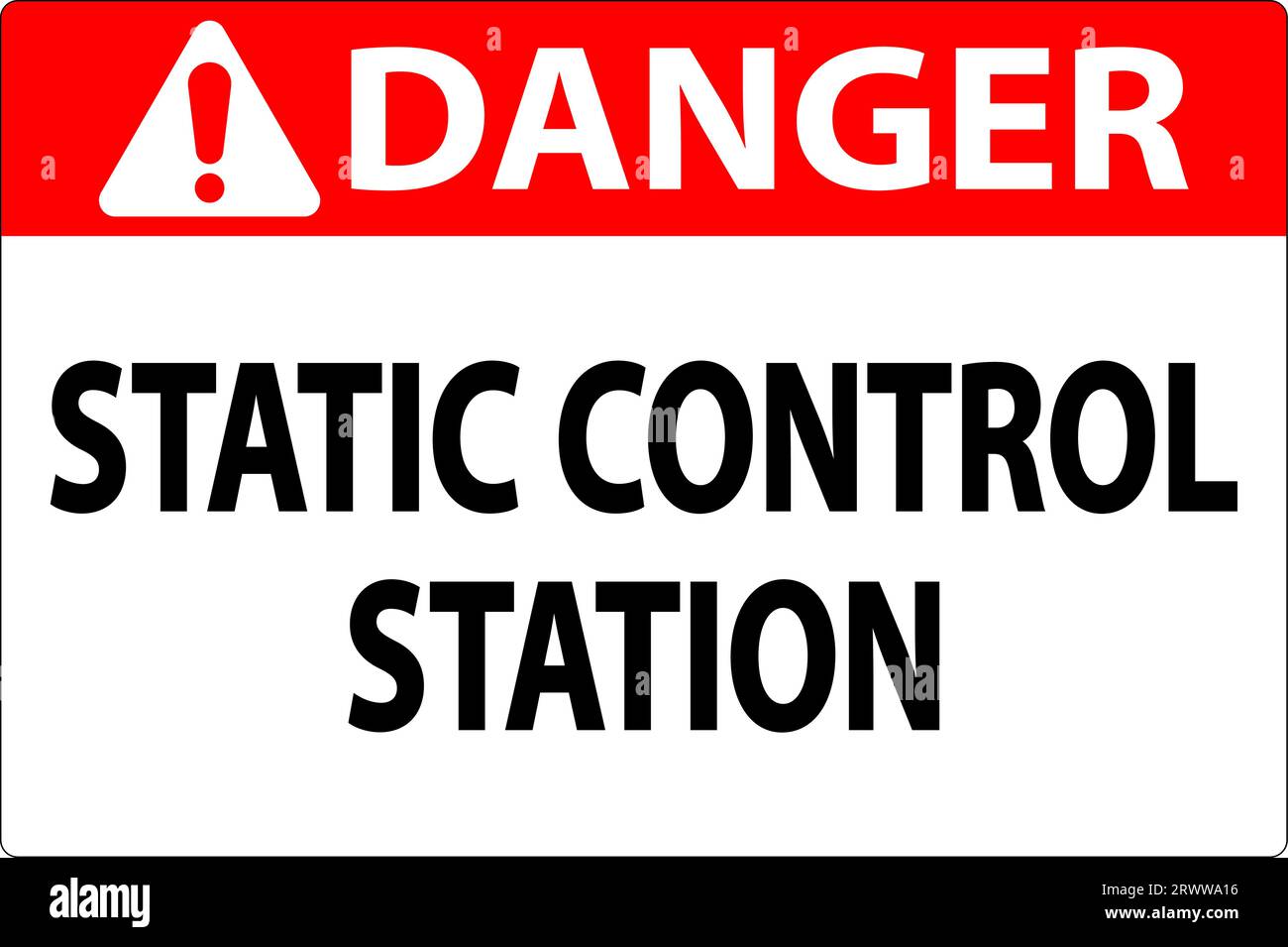 Gefahrenschild Statische Kontrollstation Stock Vektor