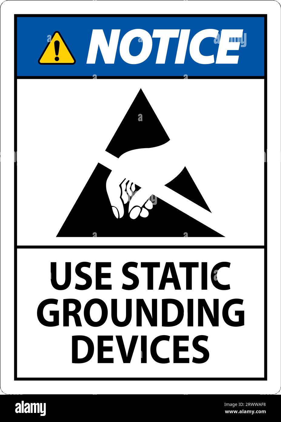 Hinweisschild Verwenden Sie Statische Erdungsgeräte Stock Vektor