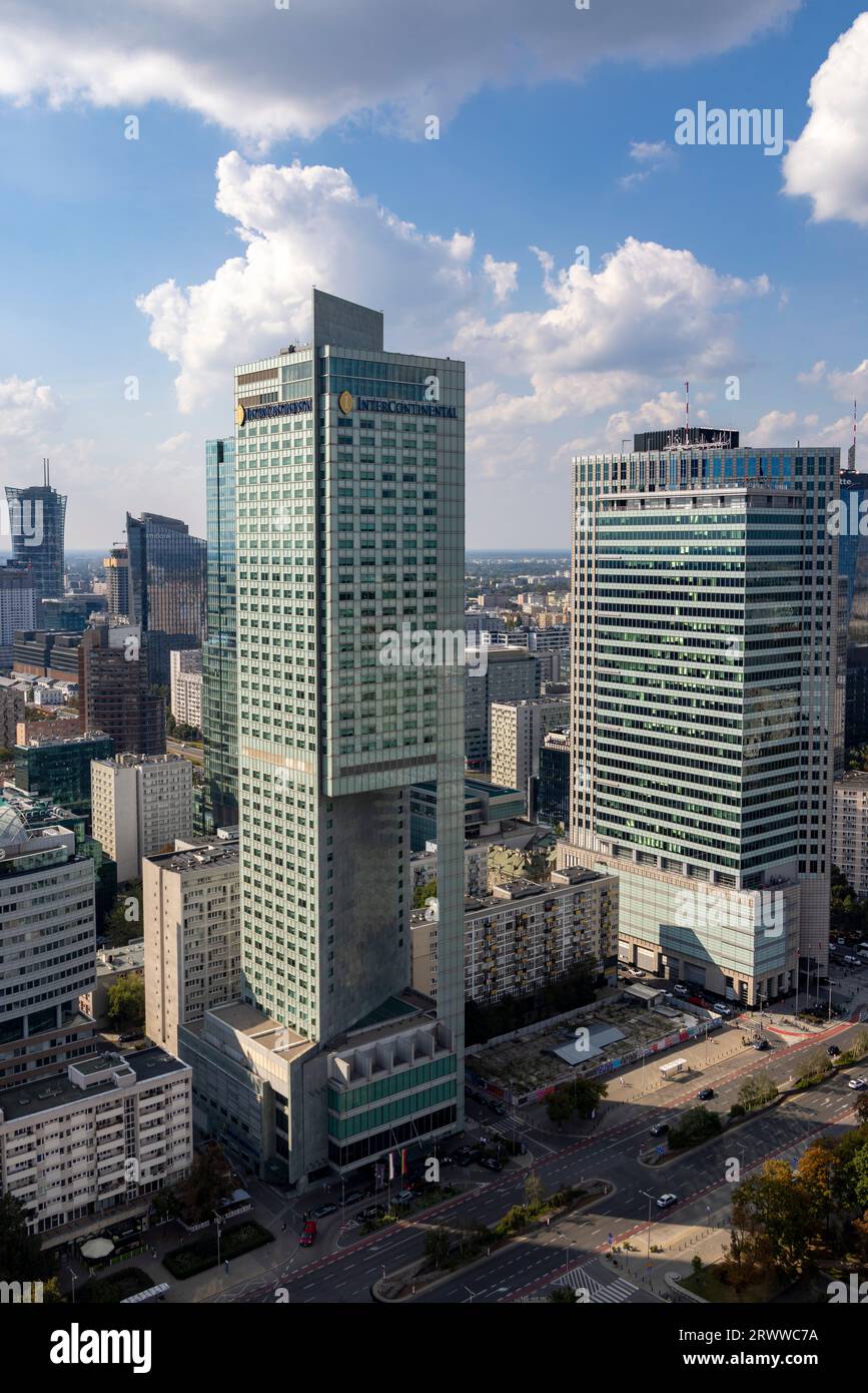Blick auf das Luxushotel InterContinental, Warschau, Polen Stockfoto