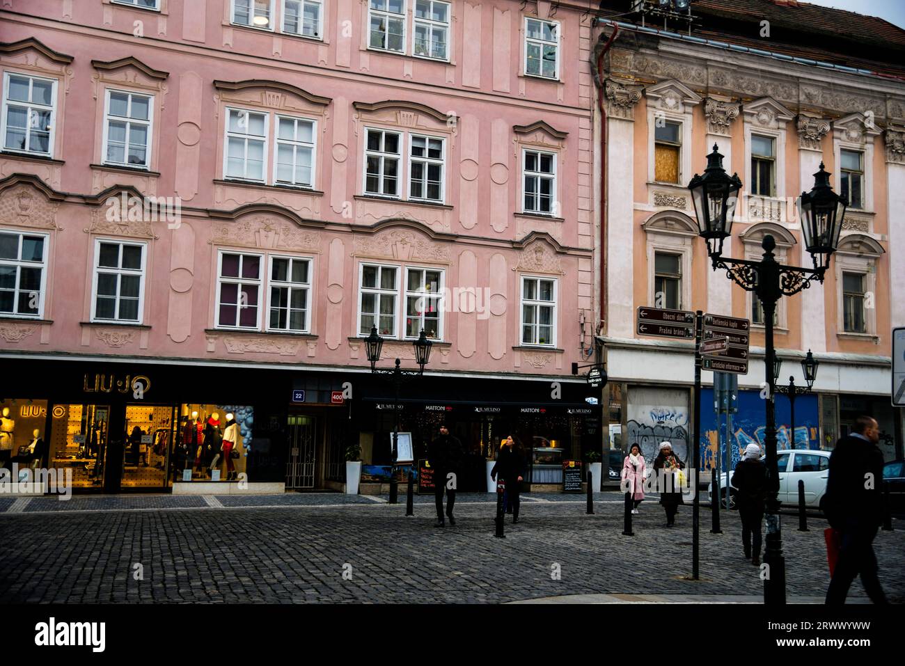 Barocke Architektur auf dem Altstädter Ring in Prag, Tschechien, Mitteleuropa. Stockfoto