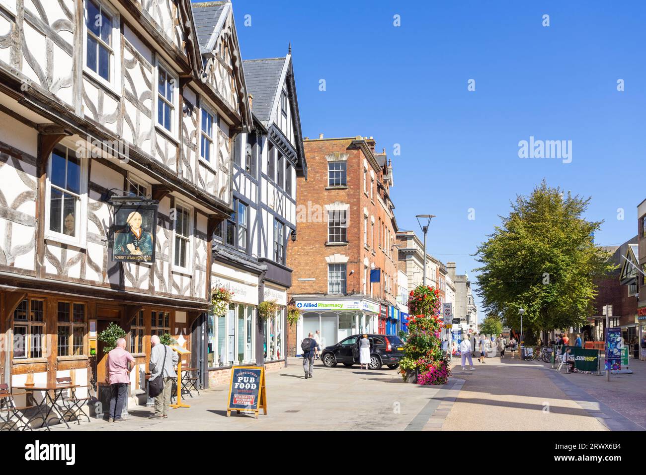 Robert Raikes' House im Stadtzentrum von Gloucester oder das Robert Raikes Inn oder das öffentliche Haus Southgate Street Gloucester Gloucestershire England GB Europa Stockfoto