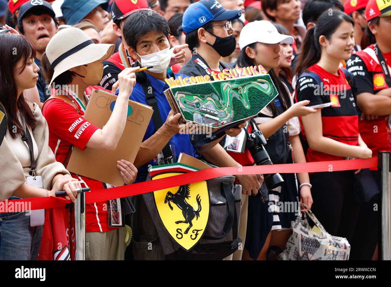 Zuschauer, Fans beim Großen Preis von Lenovo 2023, 16. Runde der Formel-1-Weltmeisterschaft 2023 vom 22. Bis 24. September 2023 auf dem Suzuka International Racing Course in Suzuka Stockfoto