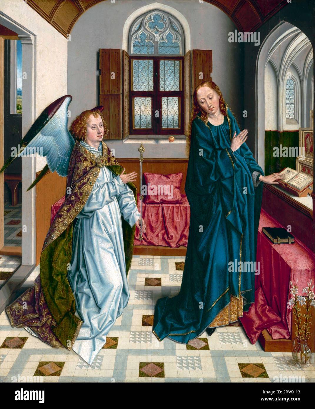 Die Verkündigung von Aelbrecht Bouts (ca. 1452-1549), Öl auf Holz, ca. 1480 Stockfoto