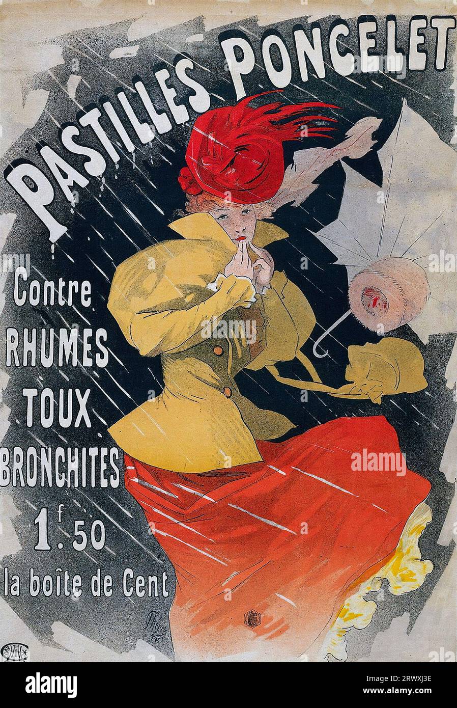 Pastilles Poncelet Poster von Jules Chéret, Lithographie, 1896 Stockfoto