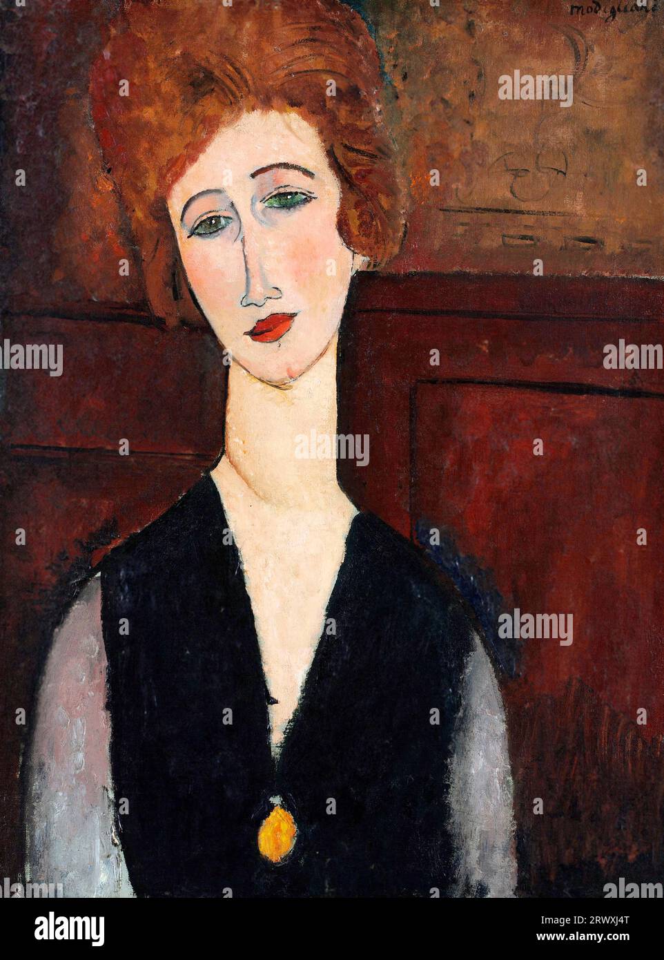 Modigliani. Porträt einer Frau von Amedeo Clemente Modigliani (1884-1920), Öl auf Leinwand, um 1917-18 Stockfoto