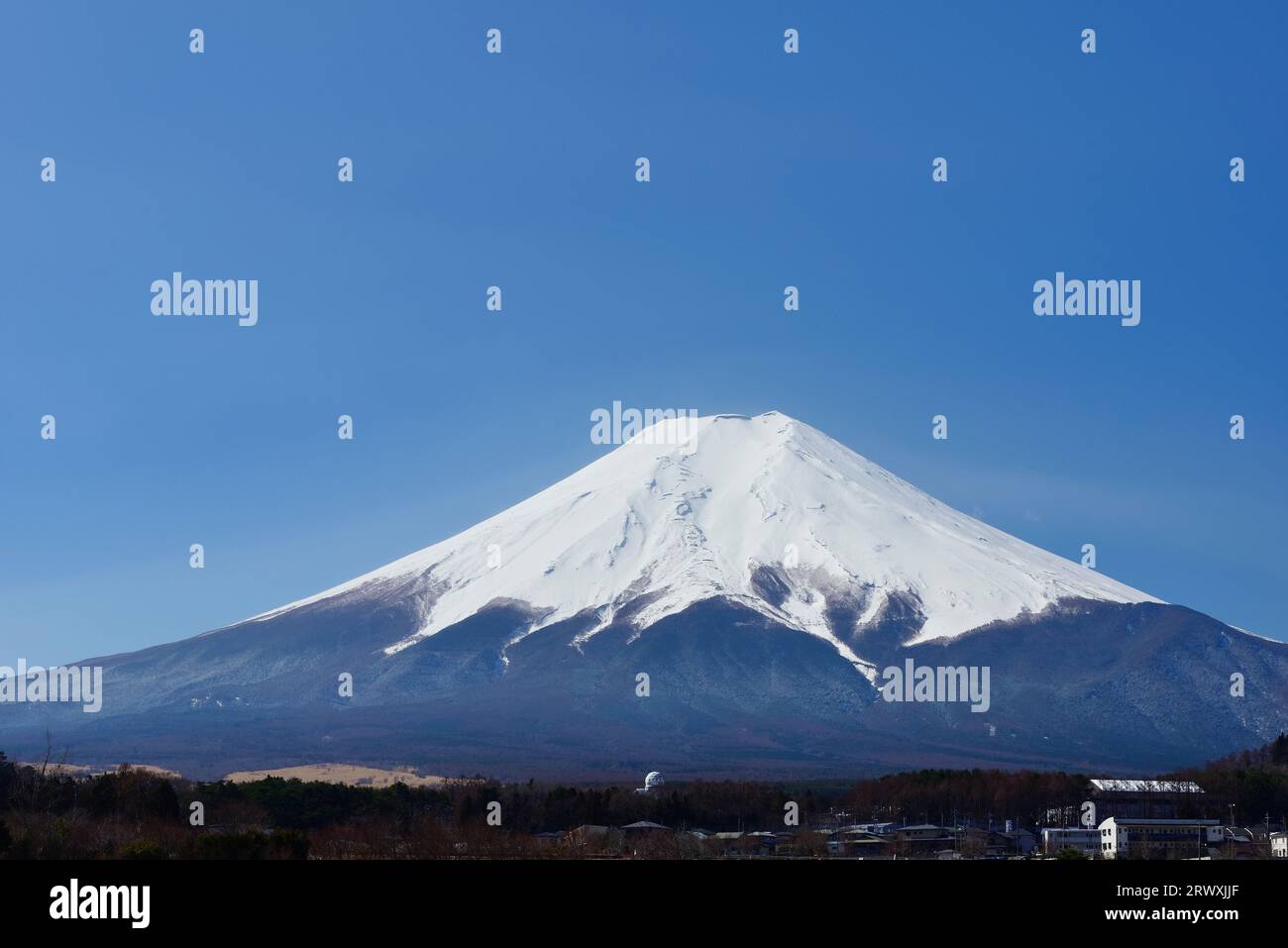 MT.Fuji von Fujiyoshidashi Stadt, Yamanashi Stockfoto