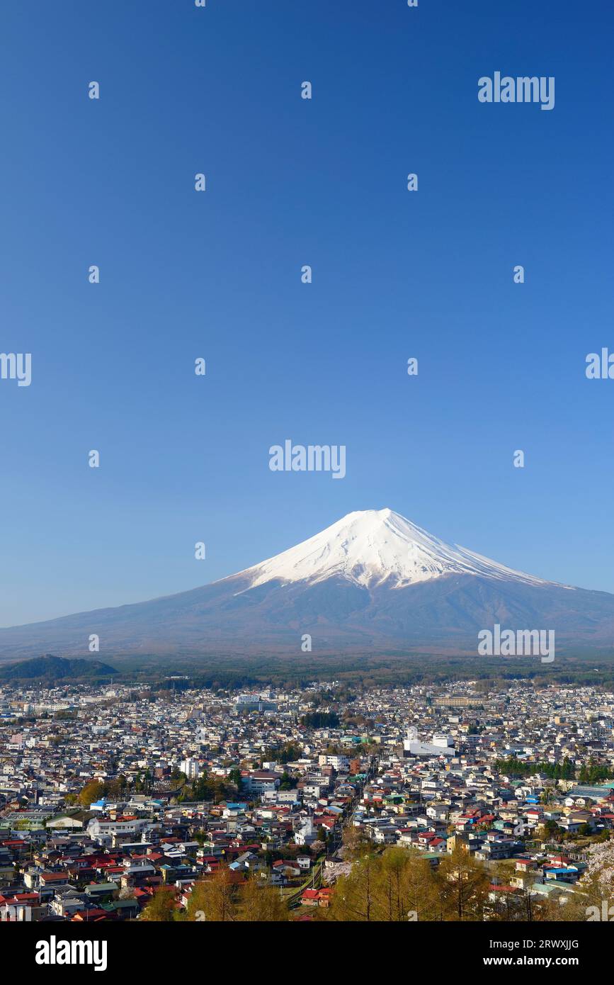 Mt. Fuji vom Niikurayama Sengen Park, Yamanashi Stockfoto