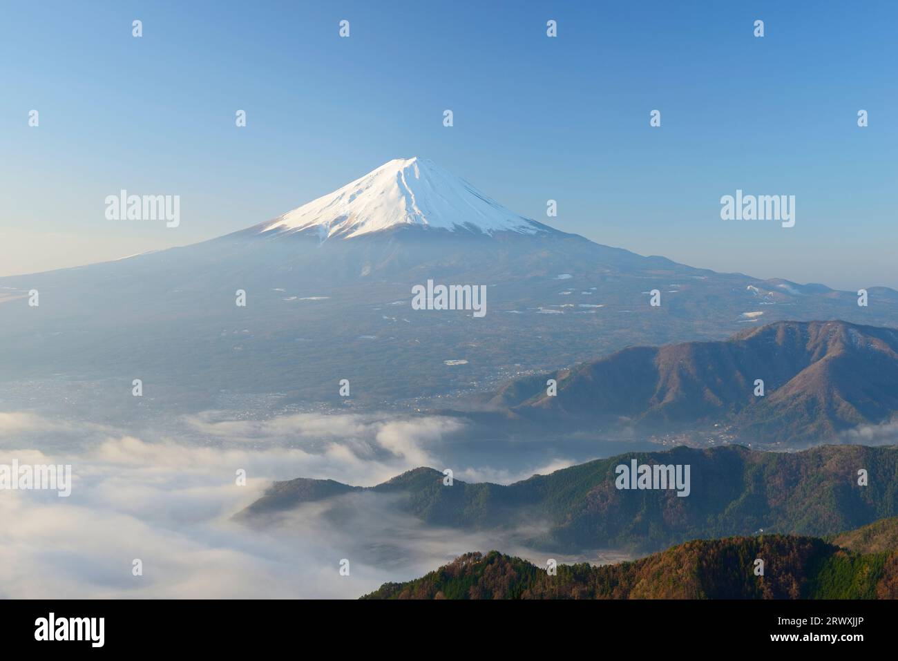 Yamanashi Fuji und Wolkenmeer Stockfoto