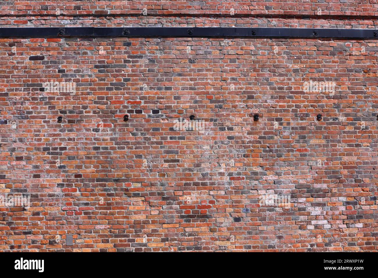 Wall of Kanemori Red Brick Warehouse, Touristenattraktion in Hakodate Stockfoto