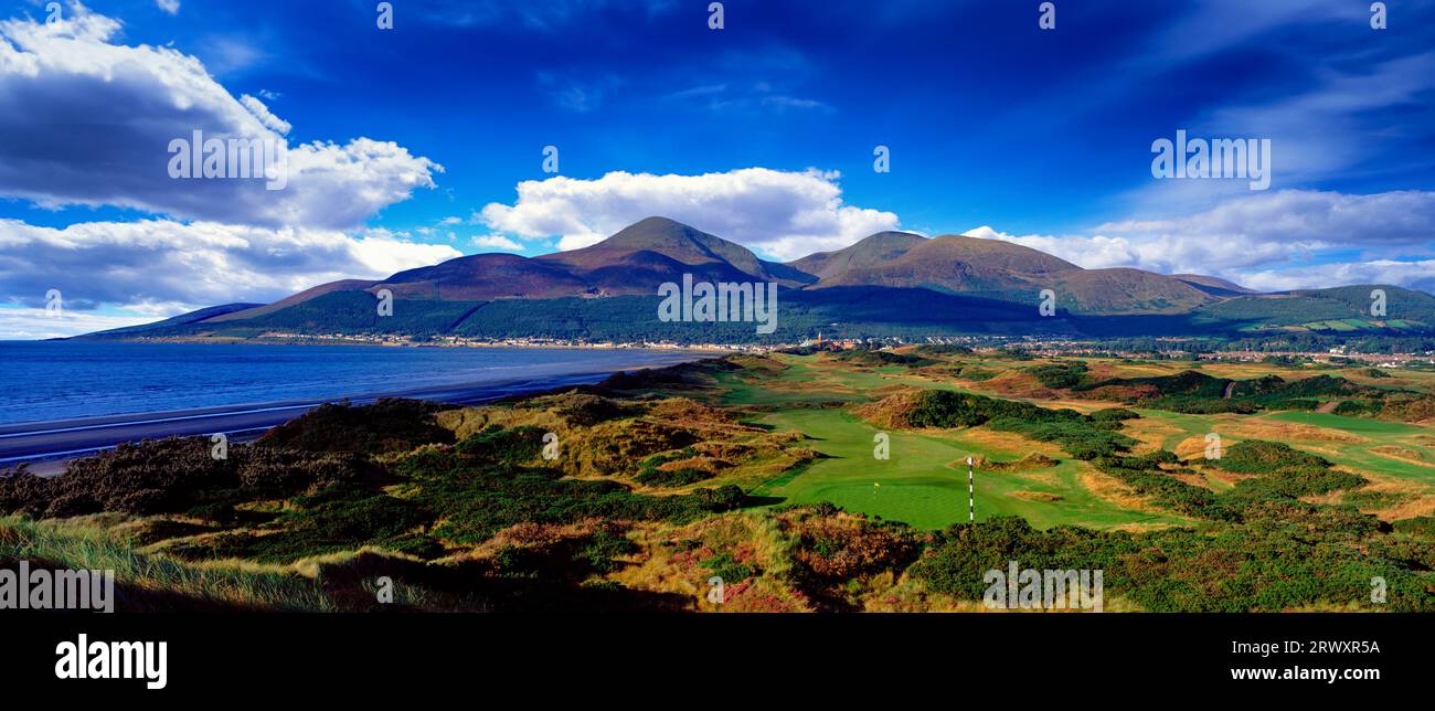 Royal County Down Golf Club, Mountains of Mourne, Newcastle, County Down, Nordirland Stockfoto