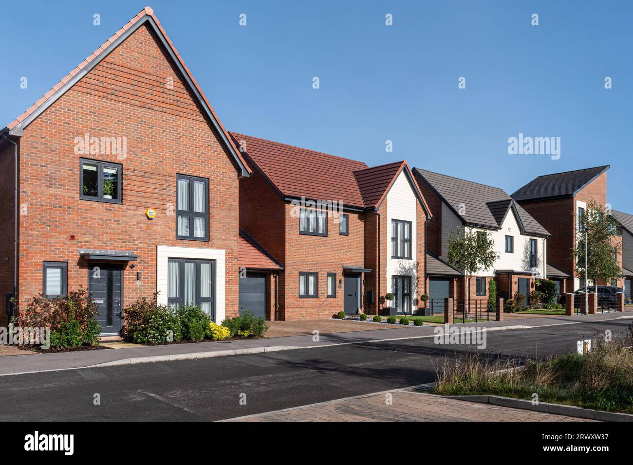 Bucklers Park, Neubausiedlung in Crowthorne, Berkshire, England, Vereinigtes Königreich. Neue Kleinstadt Stockfoto