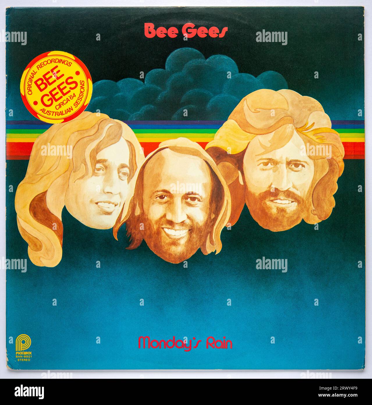 LP-Cover von Monday's Rain, ein Album australischer Originalaufnahmen von The Bee Gees, das 1978 veröffentlicht wurde Stockfoto