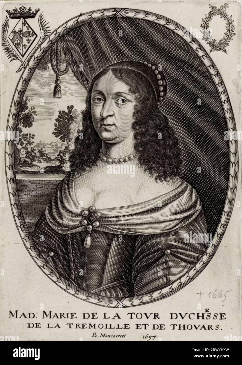 Porträt von Marie de La Tour d'Auvergne (1601-1665), Ehefrau von Henri de La Trémoille (1598-1674) Stockfoto