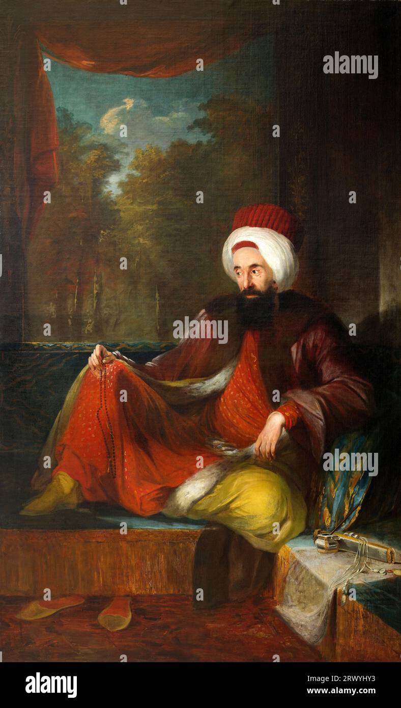 Yusuf Agah Efendi (1744–1824) osmanischer Bürokrat. Yusuf Agah Efendi, Gemälde von Carl Frederik von Breda Stockfoto
