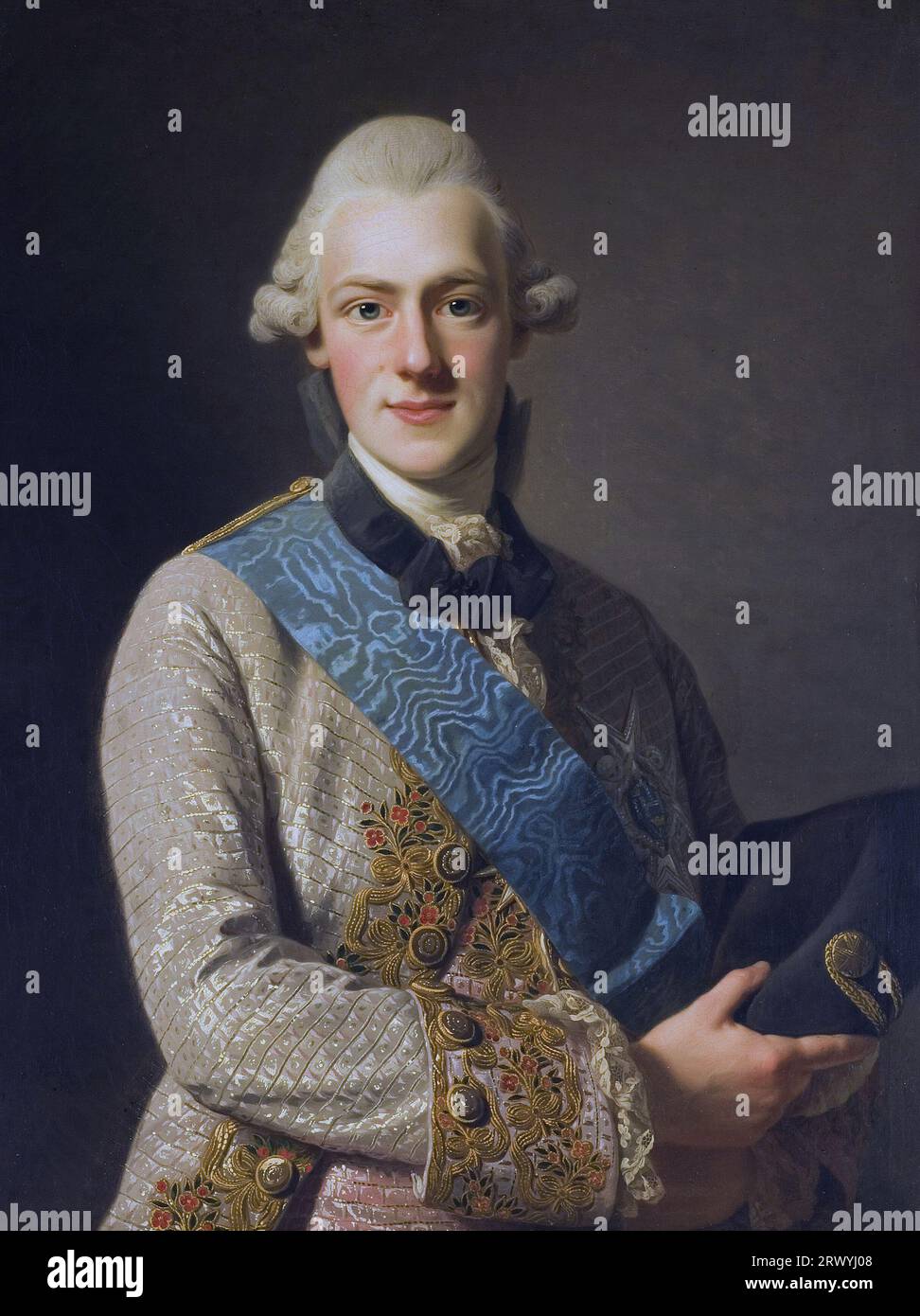 Fürst Friedrich Adolf, Herzog von Östergötland (1750–1803) Schwedischer Prinz, Portrait von Alexander Roslin, um 1770 Stockfoto