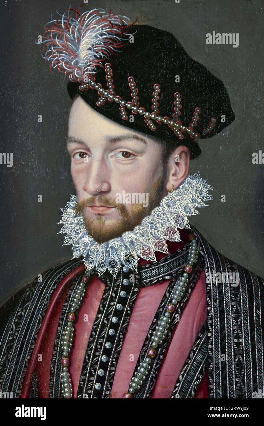 Karl IX. (1550–1574) König von Frankreich von 1560 bis 1574. Stockfoto
