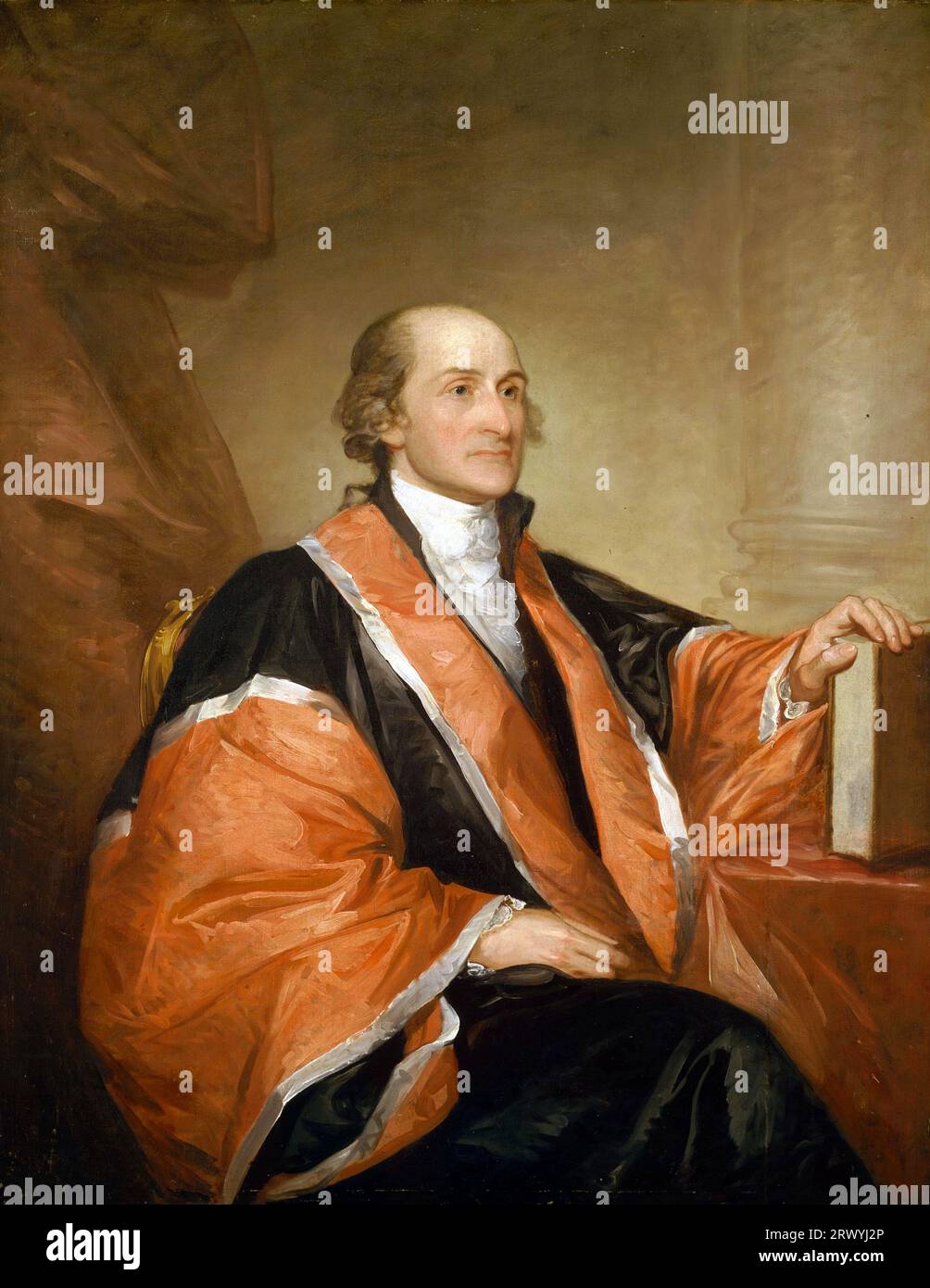 John Jay (* 23. Dezember 1745 bis 17. Mai 1829) war ein amerikanischer Staatsmann und Gründungsvater der Vereinigten Staaten. John Jay, 1794, erster Oberster Richter am Obersten Gerichtshof der Vereinigten Staaten, Gemälde von Gilbert Stuart Stockfoto