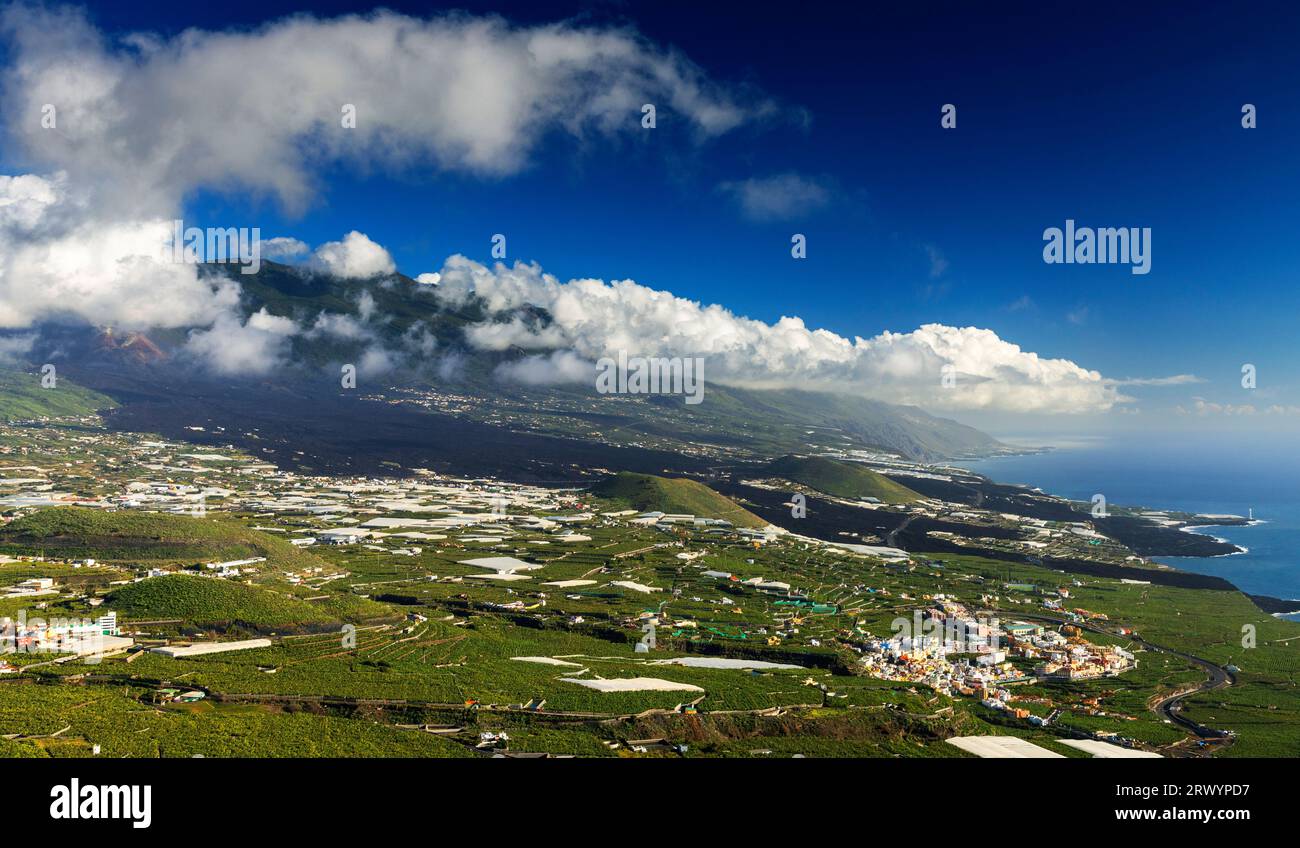 Lavastrom des Vulkans Cumbre Vieja 2021, Kanarische Inseln, La Palma, Todoque Stockfoto