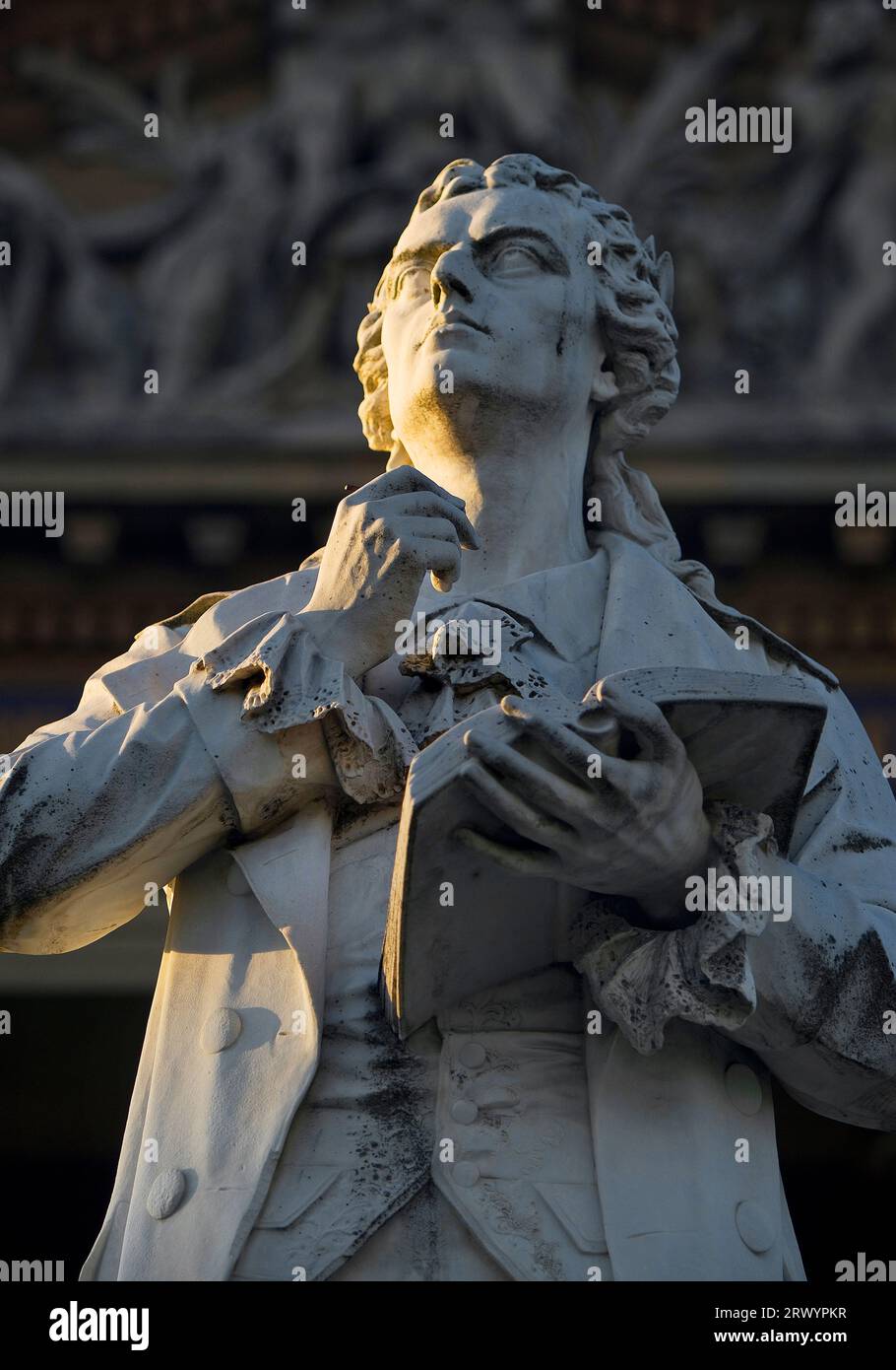 gedenktafel Friedrich von Schillers am Theater in Wiesbaden, Hessen, Wiesbaden Stockfoto